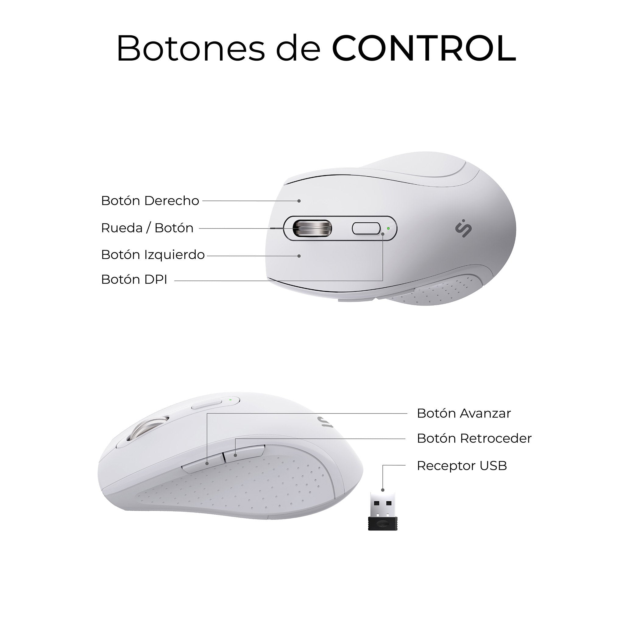 Combo Teclado Raton Subblim Prowave Inalamb Ergo Blanco