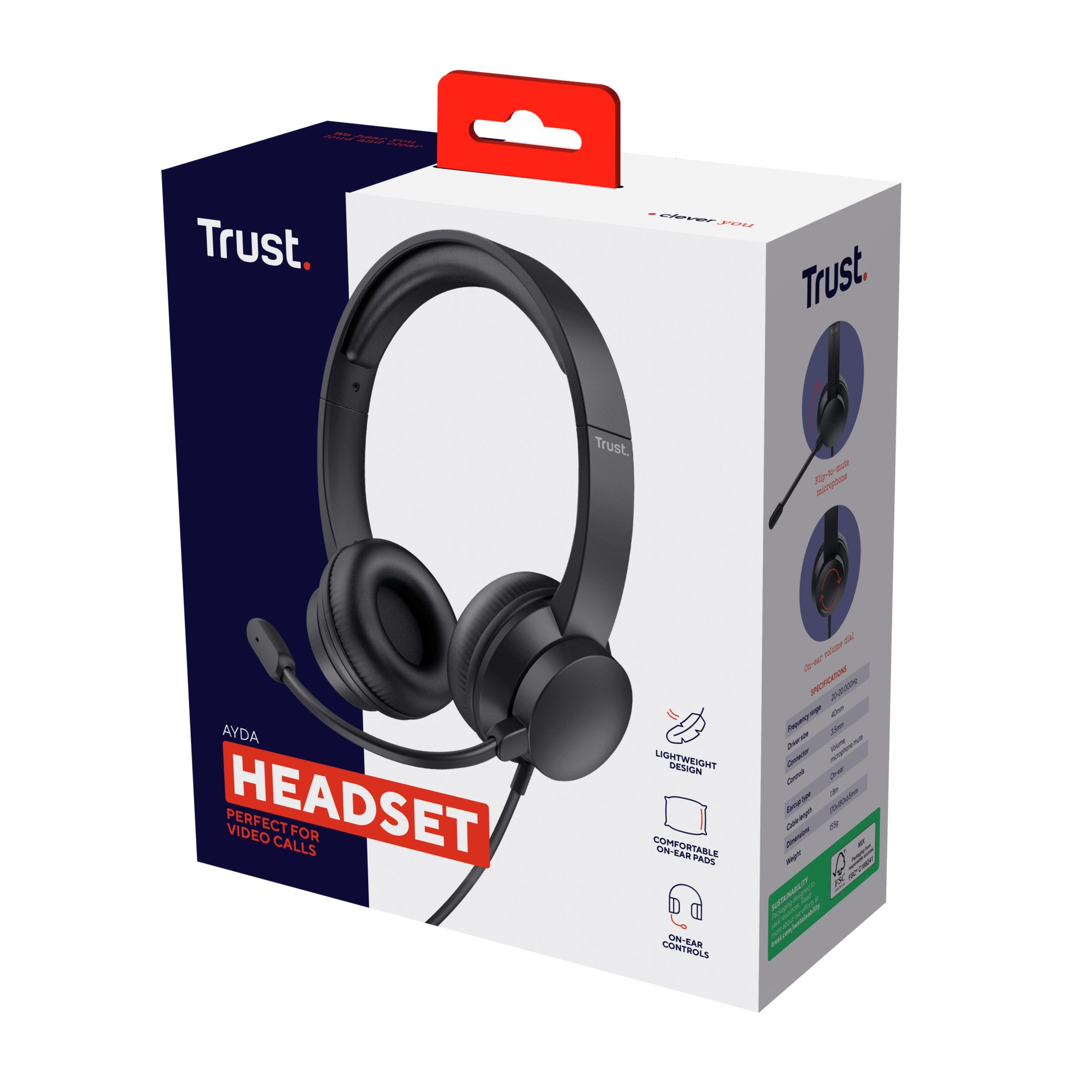 EAN 8713439250879 - Trust Ayda Auriculares Alámbrico Diadema Llamadas/Música Negro imagen 6