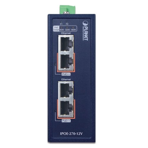 EAN 4711605285032 - PLANET IPOE-270-12V switch Energía sobre Ethernet (PoE) Azul imagen 2