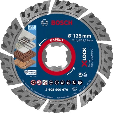 Disco Amoladora Expert X-Lock Diamant-Trennscheibe ''Multimaterial'', Ø 125mm Für Kleine Winkelschleifer