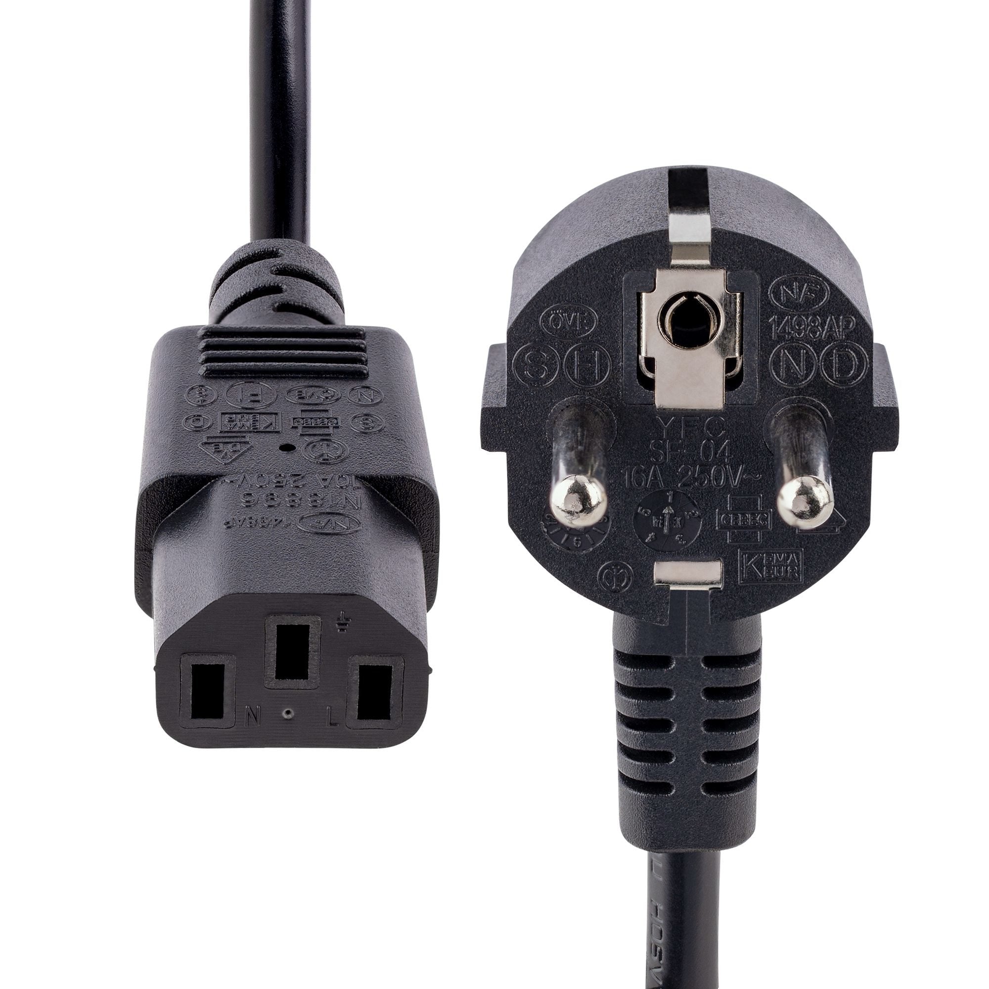 EAN 0065030894289 - StarTech.com 713E-1M-POWER-CORD cable de transmisión Negro CEE7/7 C13 acoplador imagen 4