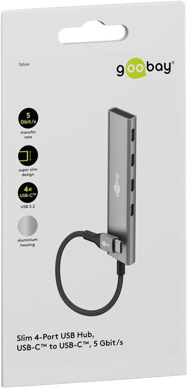 EAN 4040849765643 - Goobay 76564 hub de interfaz USB Tipo C 5000 Mbit/s Gris imagen 4