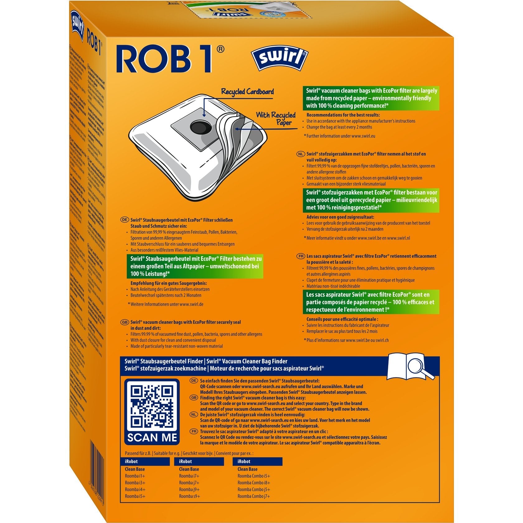 Melitta Staubsaugerbeutel Rob 1 Ecopor (Irobot) 224913
