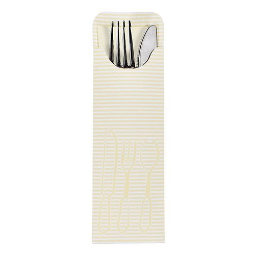 Papstar Bestecktaschen 7,3 X 23,5 Cm Creme