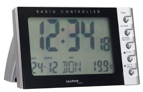 Technoline Wt 188 Despertador Reloj Digital De Mesa Negro, Plata