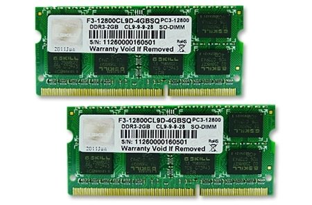 EAN 4711148597333 - G.Skill 4GB DDR3-1600 SQ módulo de memoria 2 x 2 GB 204-pin SO-DIMM imagen 1