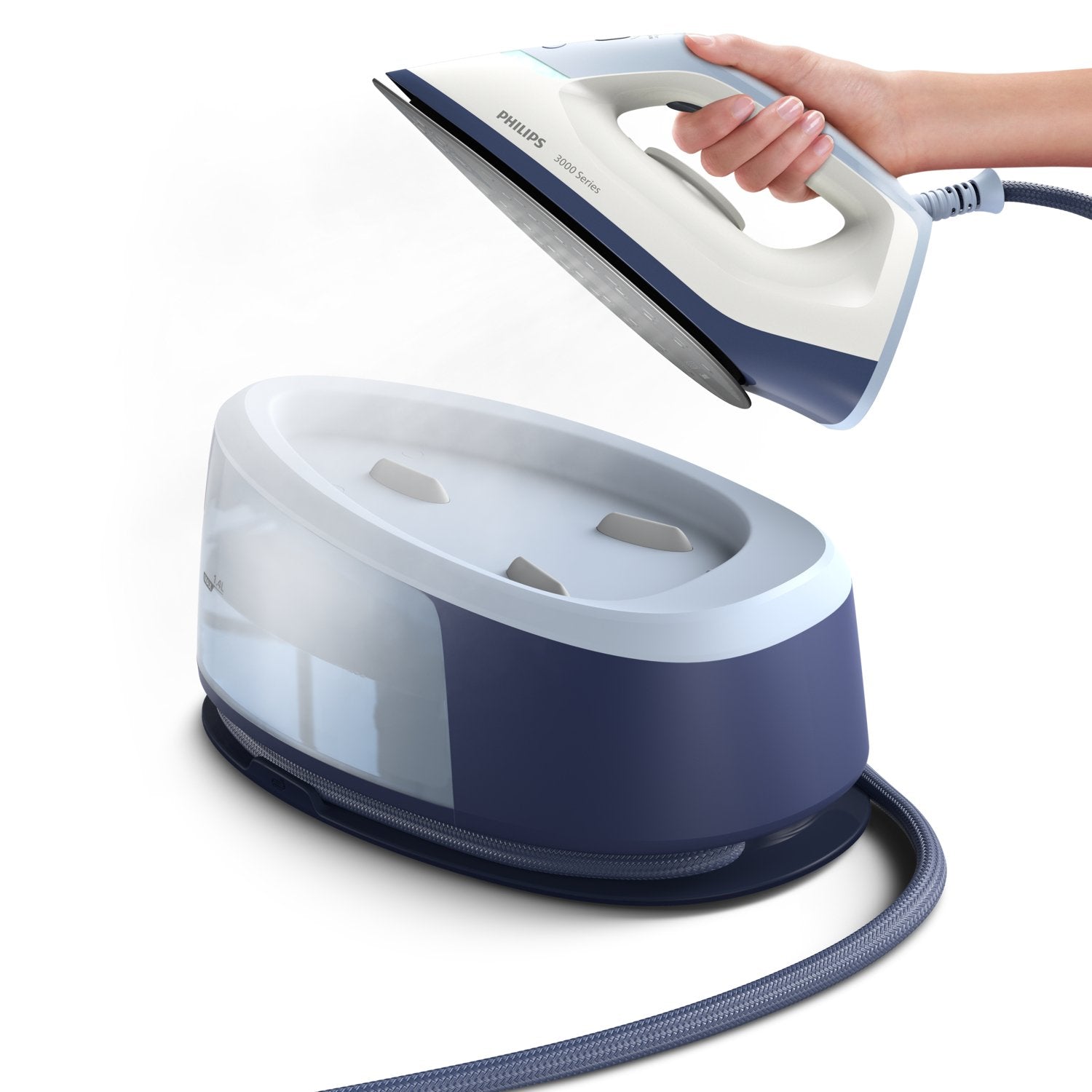 EAN 8720389029479 - Philips 3000 series PSG3000/20 estación plancha al vapor 2400 W 1,4 L Suela de cerámica Azul, Blanco imagen 4