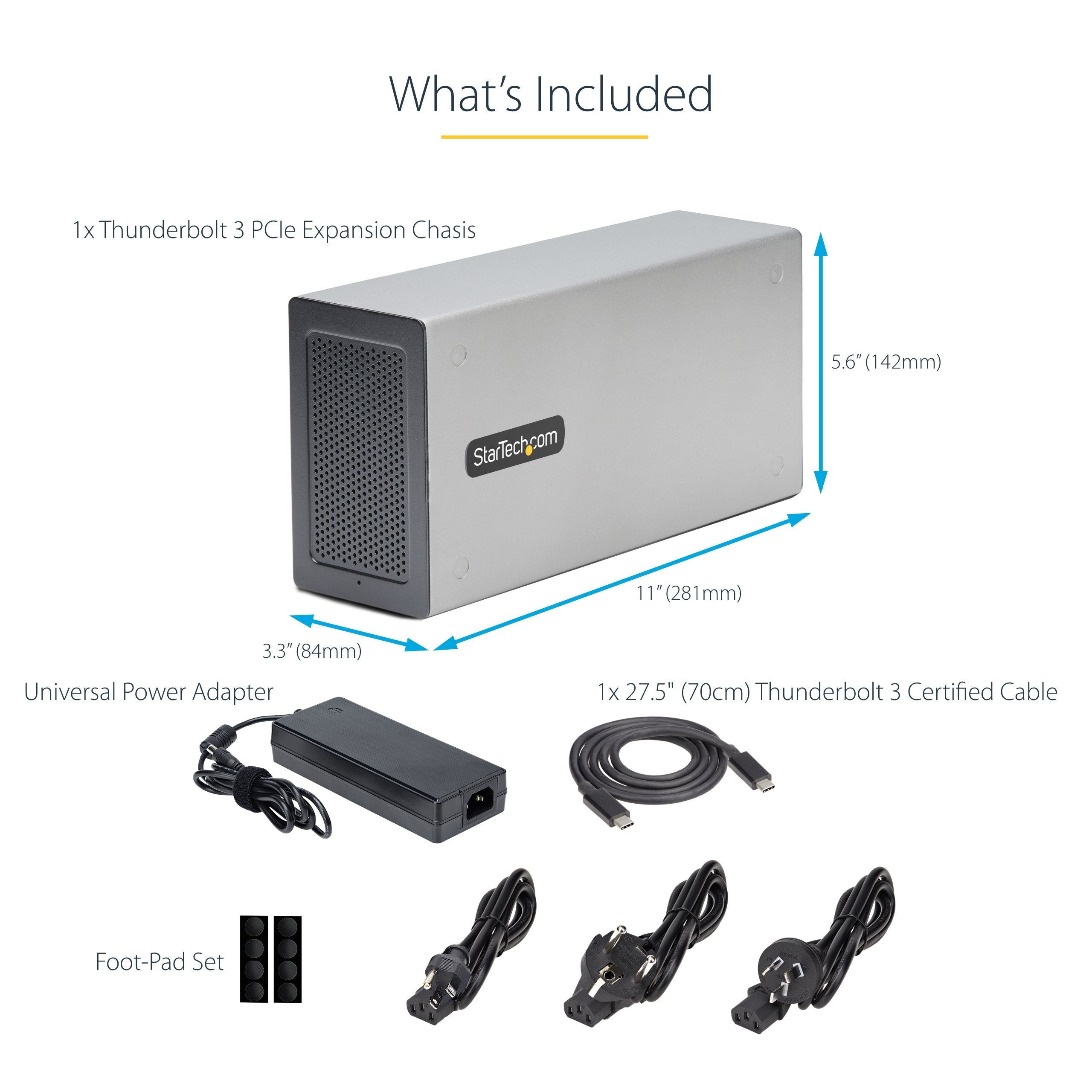 Startech.Com Caja De Expasión Thunderbolt 3 A Pci Express - Carcasa Con 2 Ranuras Pcie Para Portátiles - 8/4k Por Tb3/Dp 1.4 - Adaptador Tb3 A Pcie - No Compatible Con Tarjetas Gráficas Gpus