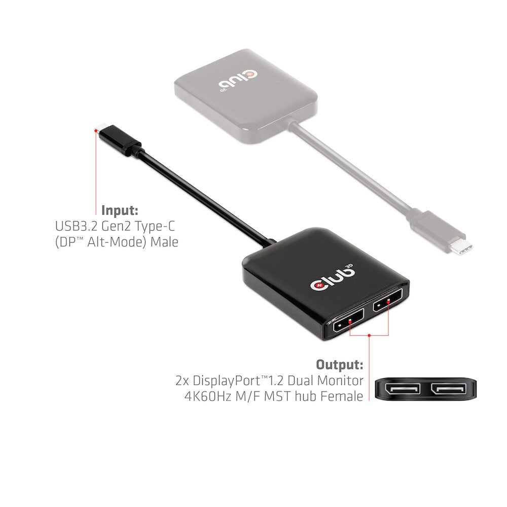 EAN 0841615102150 - CLUB3D CSV-1555 adaptador de cable de vídeo 1,5 m USB Tipo C 2 x DisplayPort Negro imagen 7