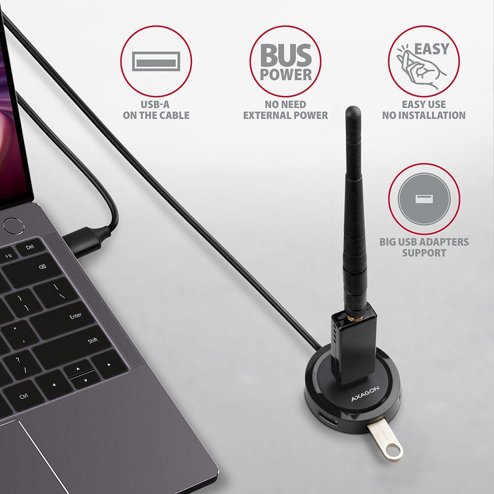 EAN 8595247906199 - Axagon HUE-P1AL hub de interfaz USB 3.2 Gen 1 (3.1 Gen 1) Type-A 5000 Mbit/s Negro imagen 3