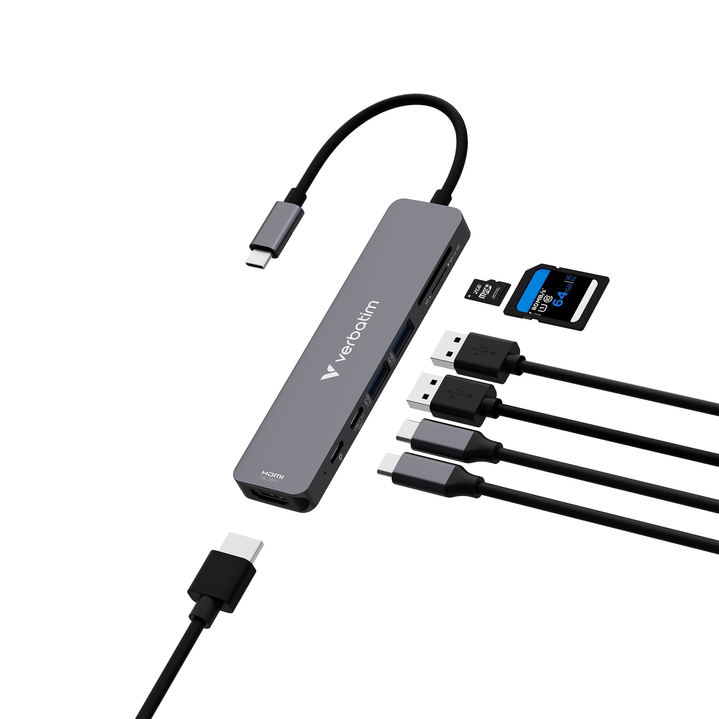 EAN 23942321583 - Verbatim 32158 hub de interfaz USB 3.2 Gen 1 (3.1 Gen 1) Type-C 5000 Mbit/s Gris imagen 2