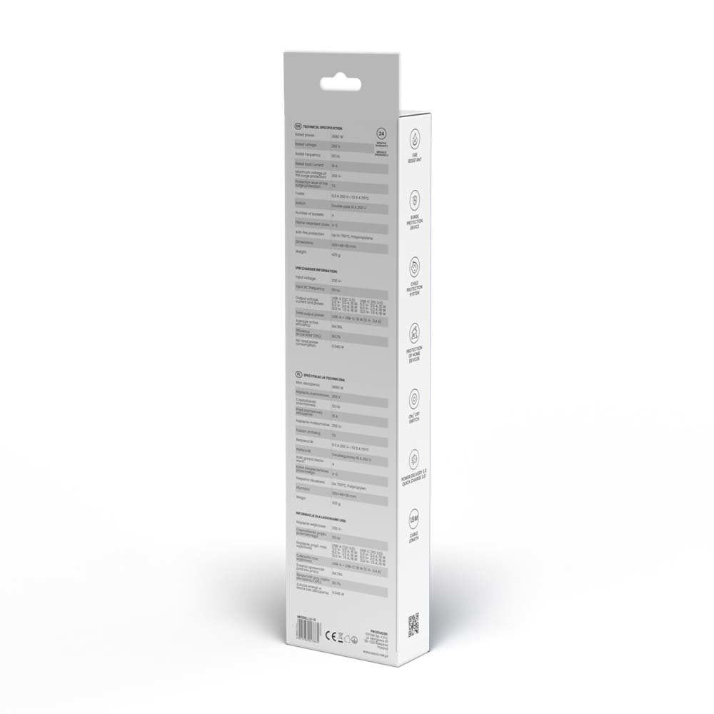 Regleta Tomas Savio Lz-114 Con Usb-A Pd 18w 1,5m