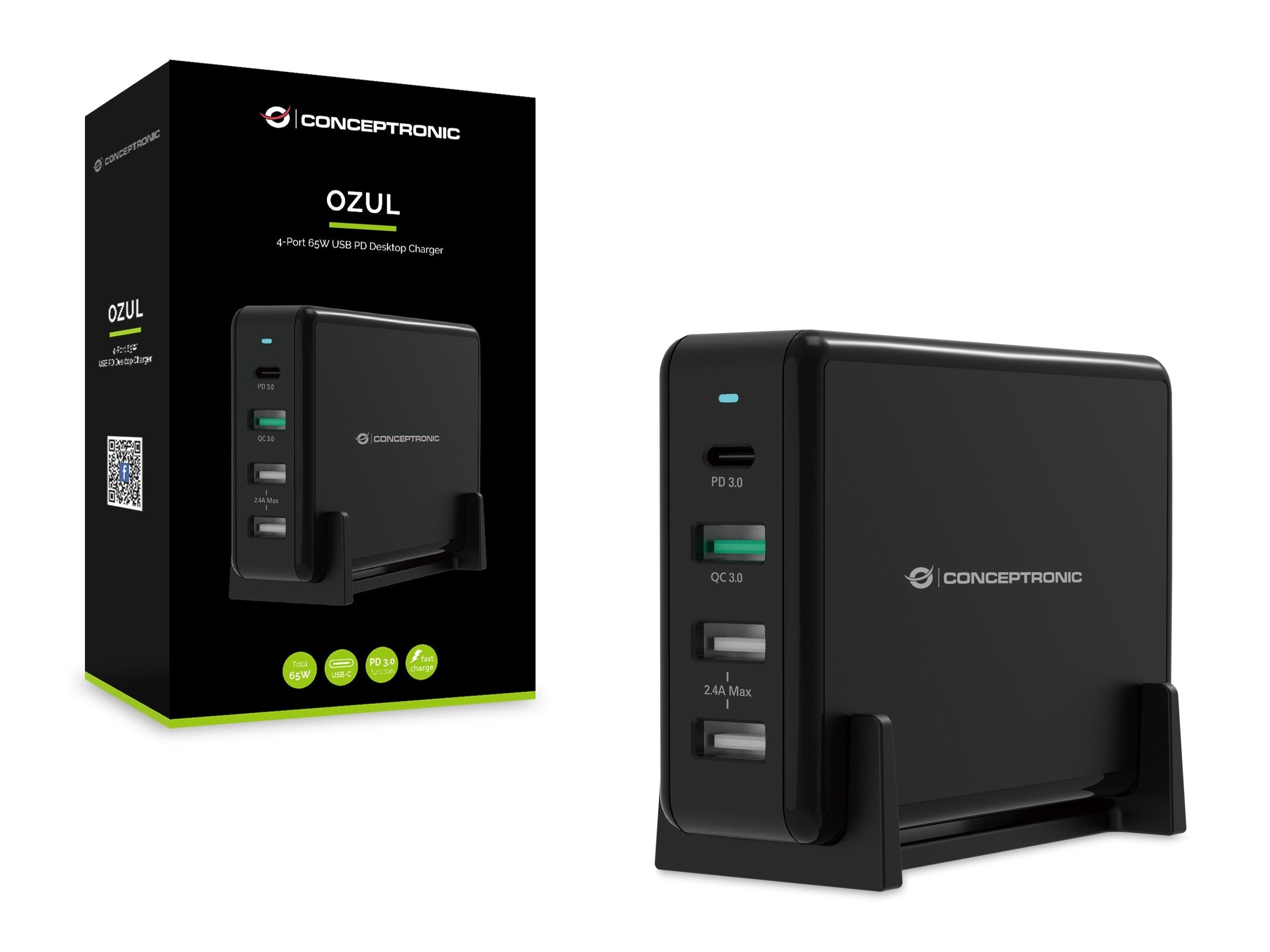 EAN 4015867226377 - Conceptronic OZUL01B cargador de dispositivo móvil Universal Negro Corriente alterna Carga rápida Interio imagen 7