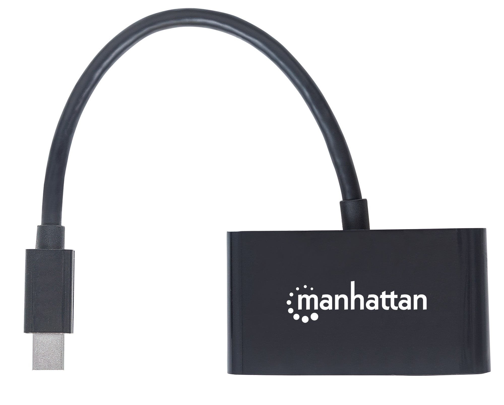 Manhattan Adaptador 2 En 1 Mini Displayport 4k Mini Displayport Macho A Hdmi/Vga Hembra, Pasivo, Negro