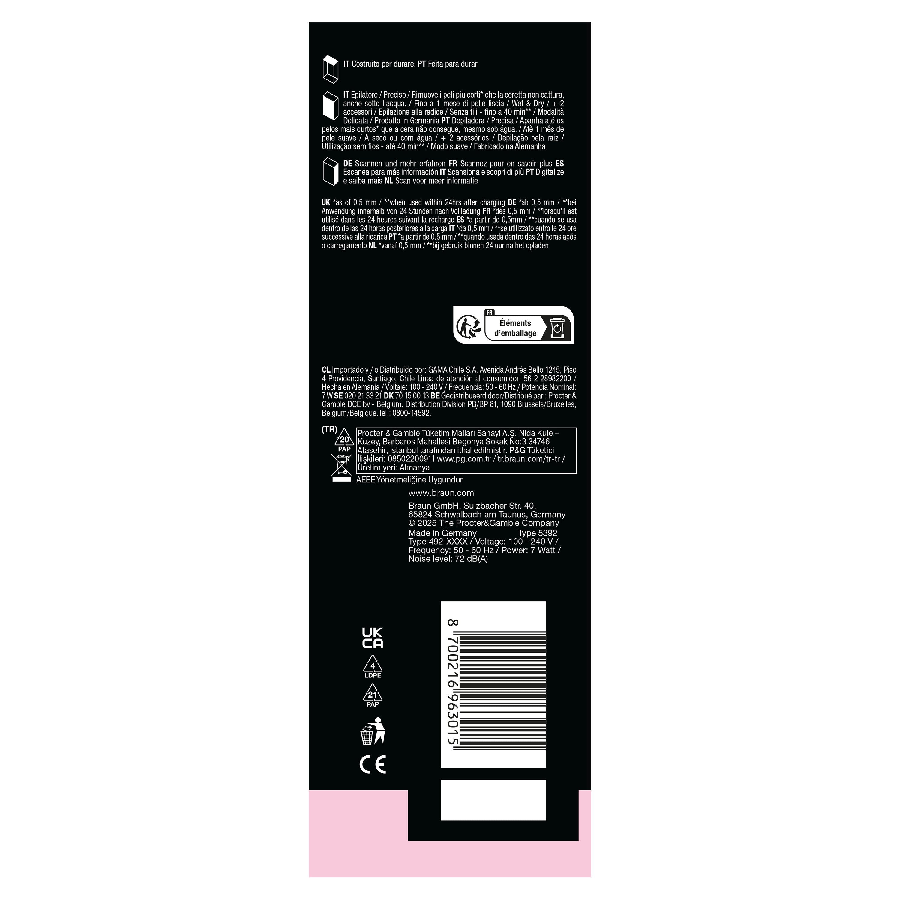 EAN 8700216963015 - Braun Silk-epil 5 SE 5-011 28 pinzas Blanco imagen 5