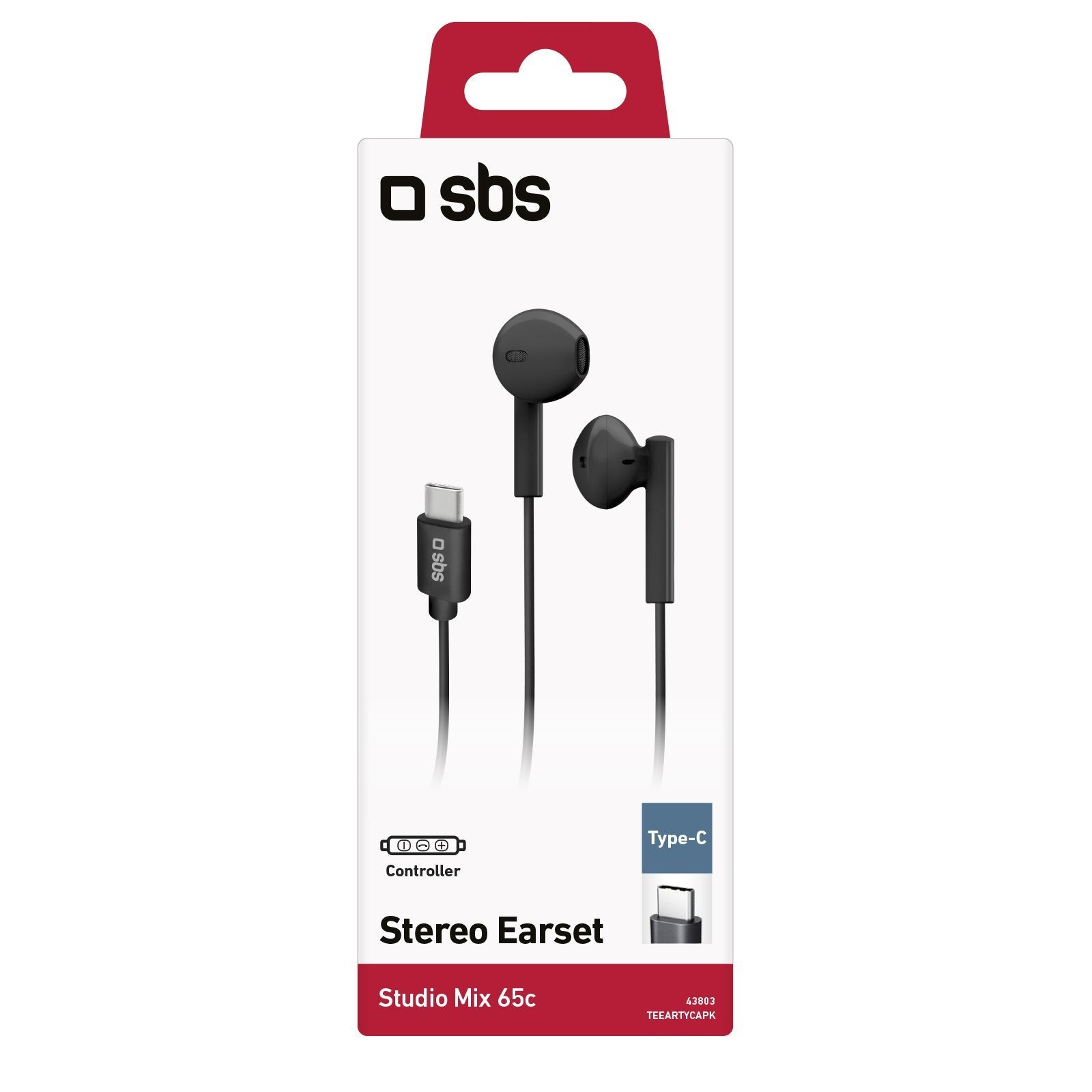 EAN 8018417343810 - SBS Studio Mix 65c Auriculares Alámbrico Dentro de oído Llamadas/Música USB Tipo C Negro imagen 3