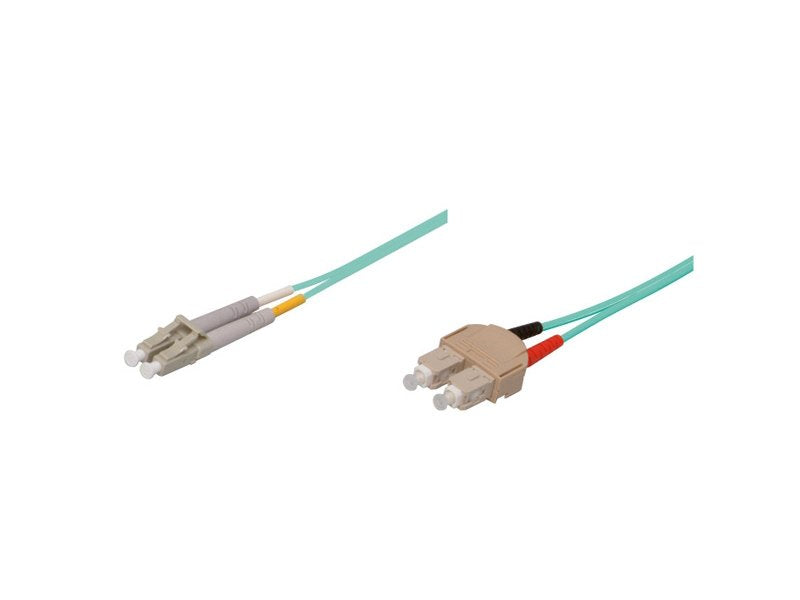 Cable De Red Lwl Duplex Om3 (Multimode, 50 125) Lc Sc, Lszh, Austauschbare Polarität, 0,5m, Good Connections®