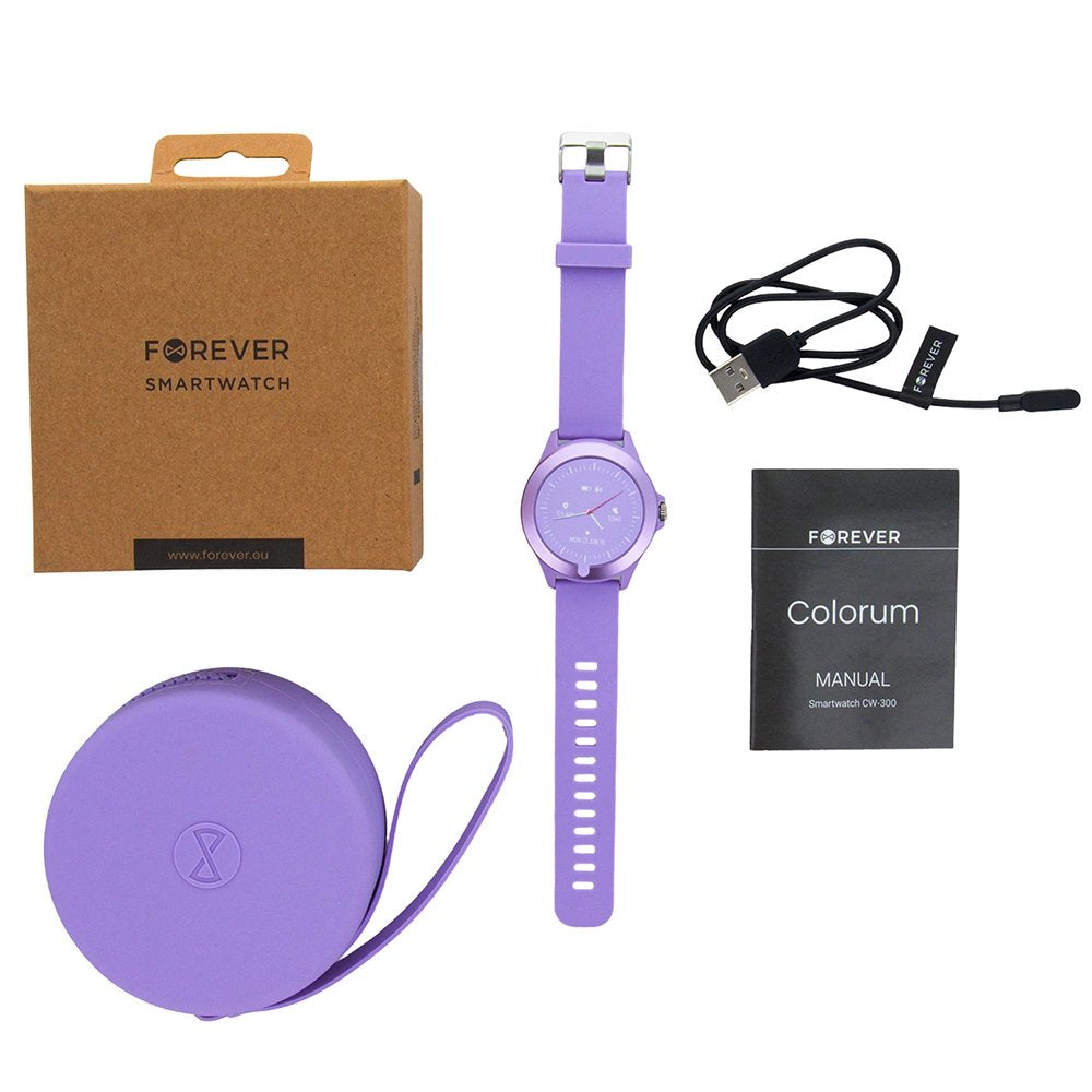 Smartwatch Forever Colorum Cw-300 Notificaciones Frecuencia Cardíaca Purpura