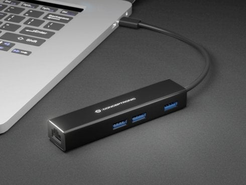 Adaptador Usb-C A Gigabit Ethernet Rj45 Conceptronic Con Hub Usb 3.0 3 Puertos