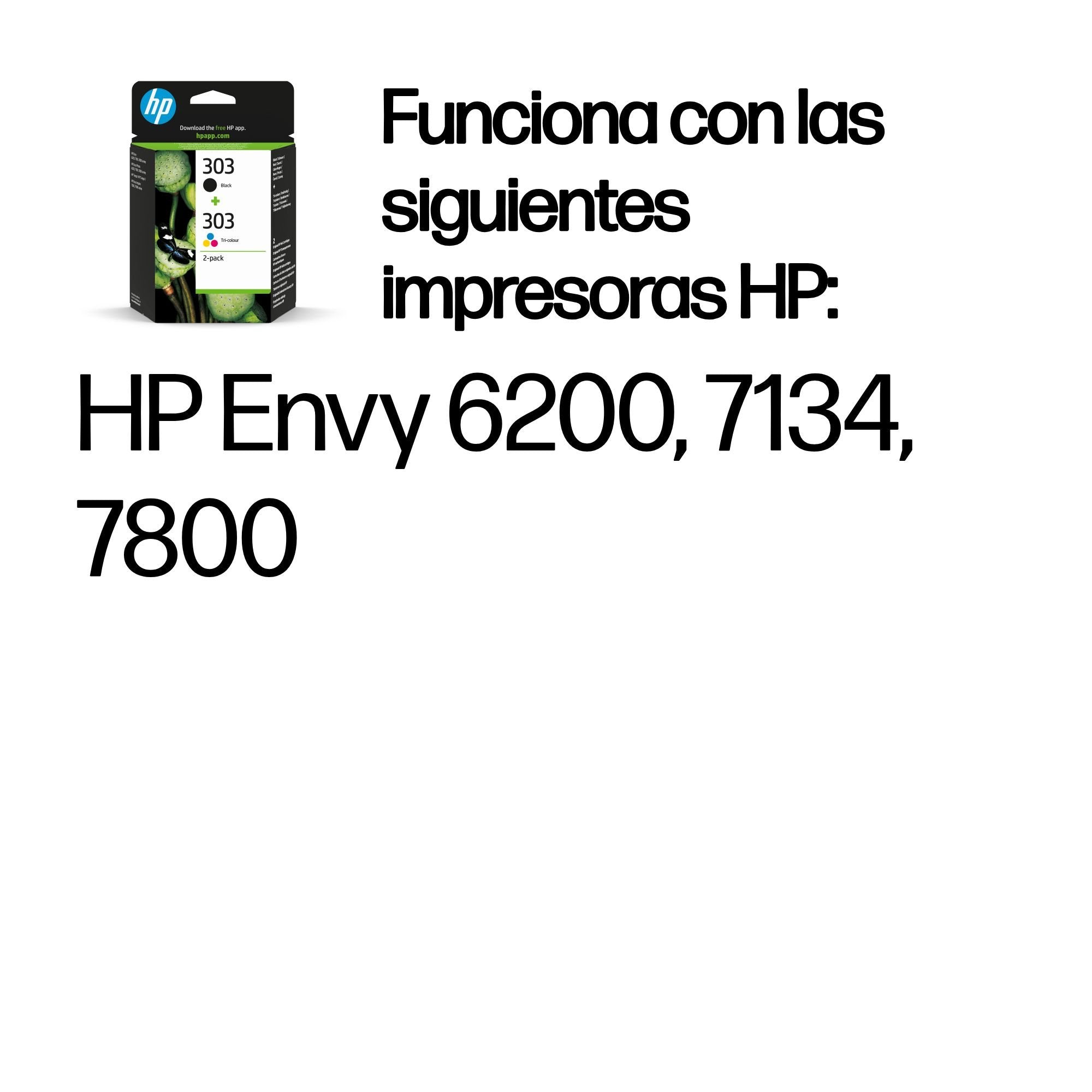 EAN 0199764687203 - HP 303 2-pack Black/Tri-color Original Ink Cartridges cartucho de tinta 2 pieza(s) Rendimiento estándar N imagen 2