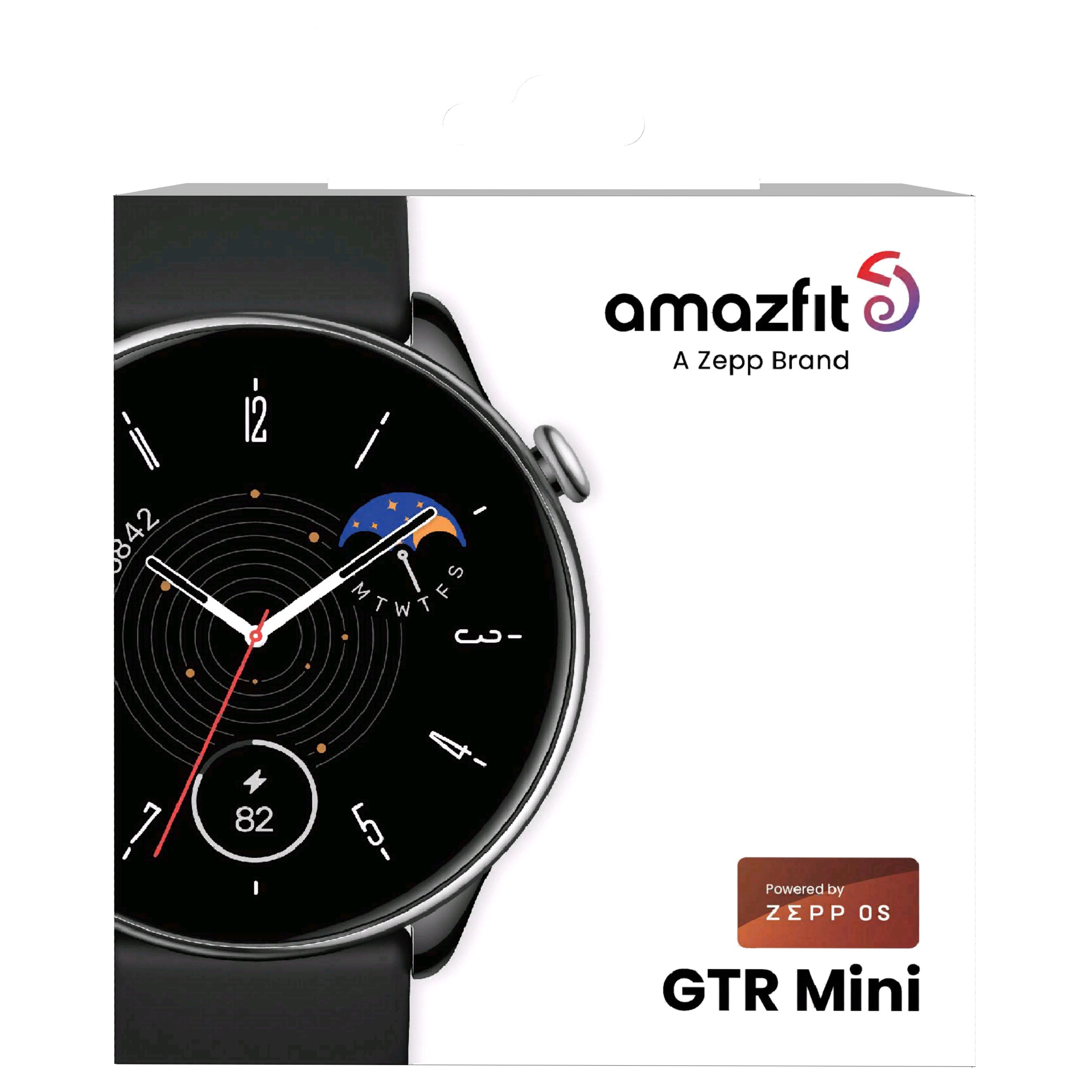 Smartwatch Amazfit Gtr Mini (1.28") Amoled 42 Mm Negro Plata Gps