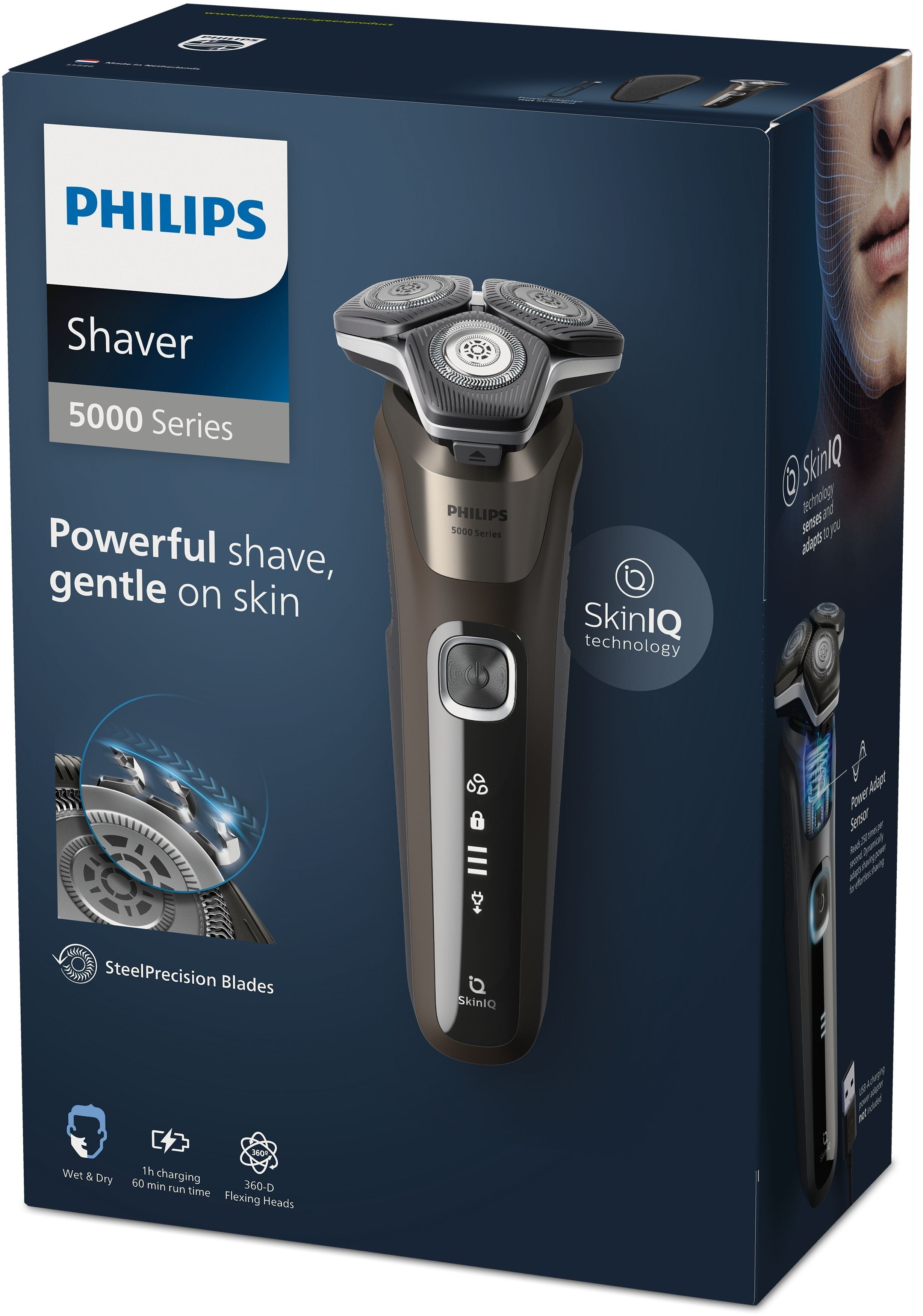 EAN 8720689008457 - Philips SHAVER Series 5000 S5886/30 afeitadora Máquina de afeitar de rotación Recortadora Negro, Marrón imagen 2