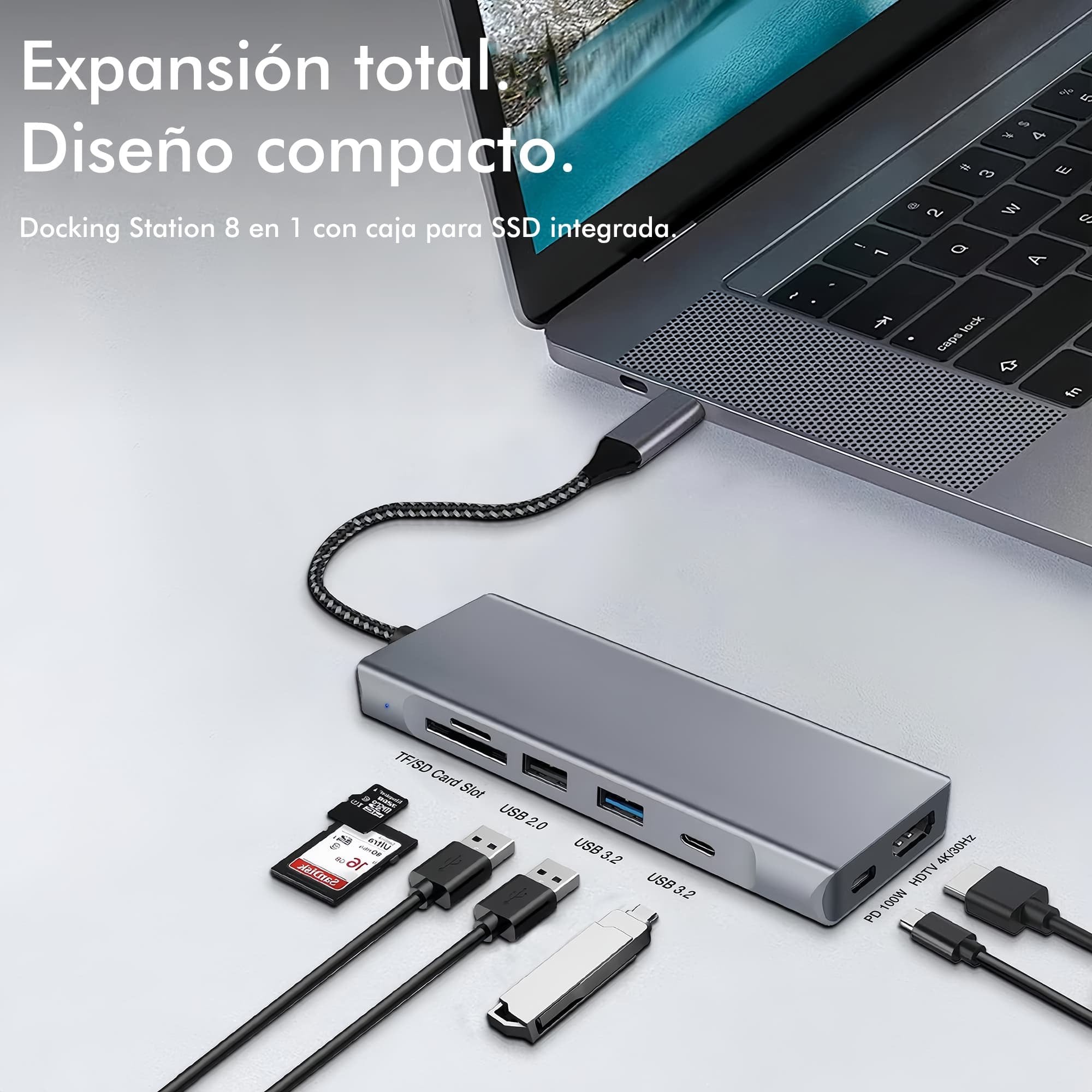 Leotec Docking Station 8-1 Con Caja Externa Ssd M2