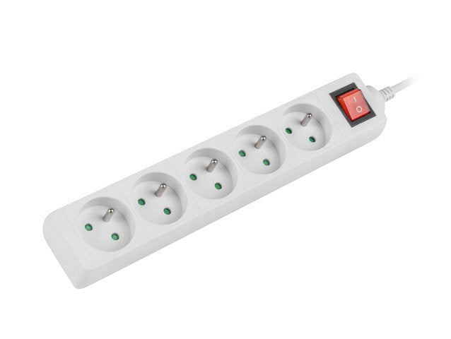 Lanberg Ps1-05e-0150-W Regleta 5 Enchufes Franceses 1,5 M, Blanco