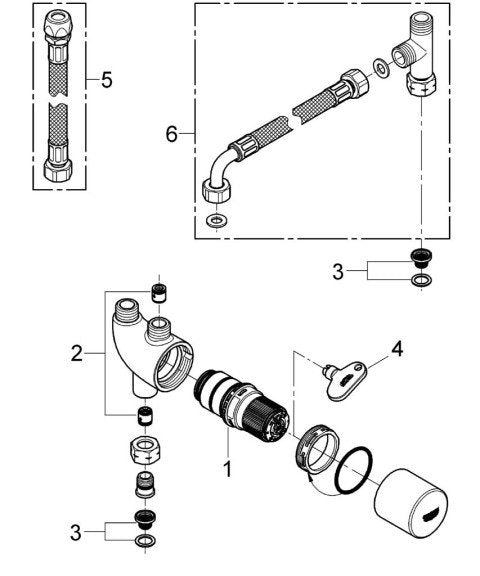 Grohe Grohtherm Micro Therm. Verbrühschutz/Untertischth.