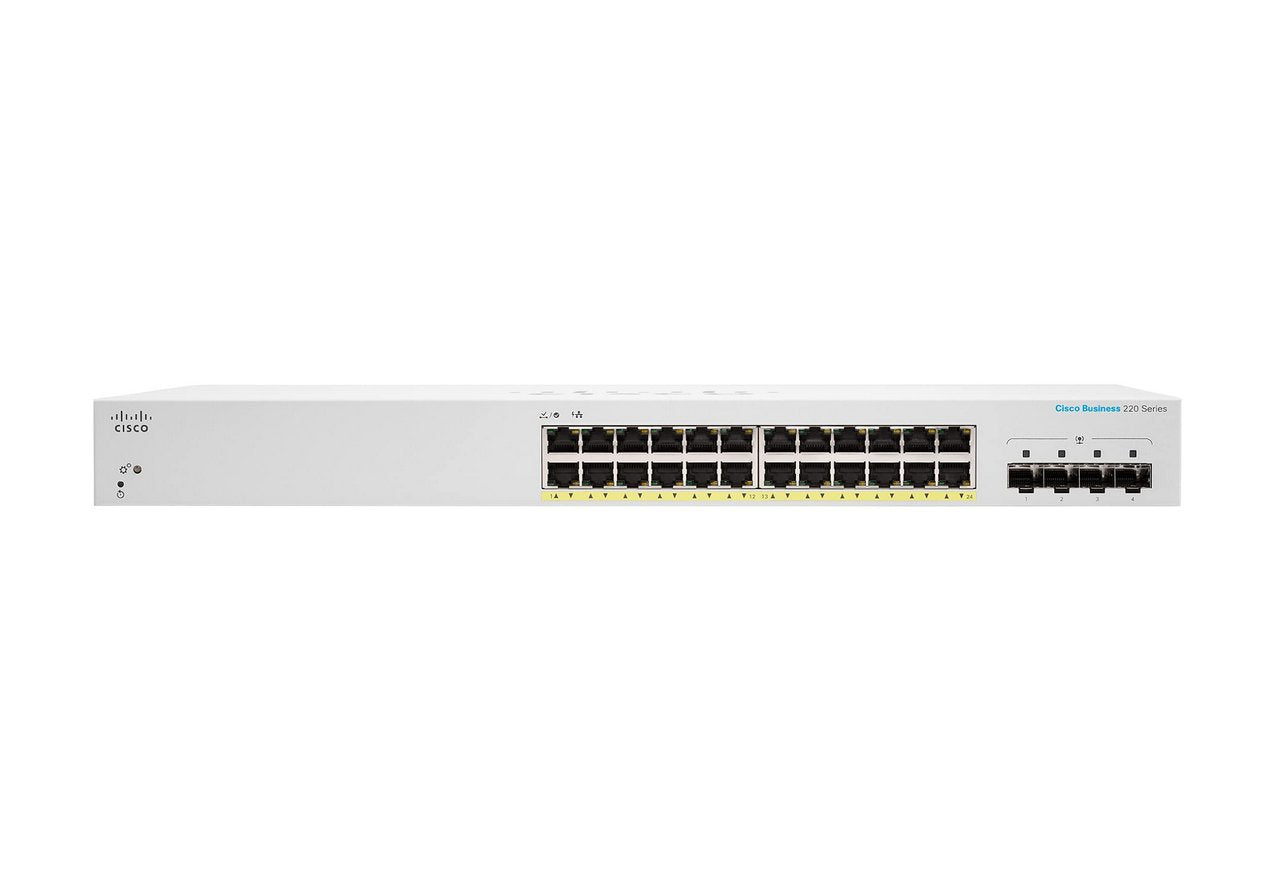 Switch Cisco Cbs220-24fp-4x, 24xgbe Rj45, 4x10gbe Sfp +, Poe +, 382w