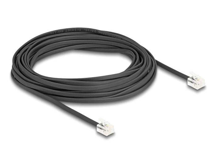 Delock 90620 Cable Telefónico De Rj11 Macho A Rj11 Macho Negro 5 M