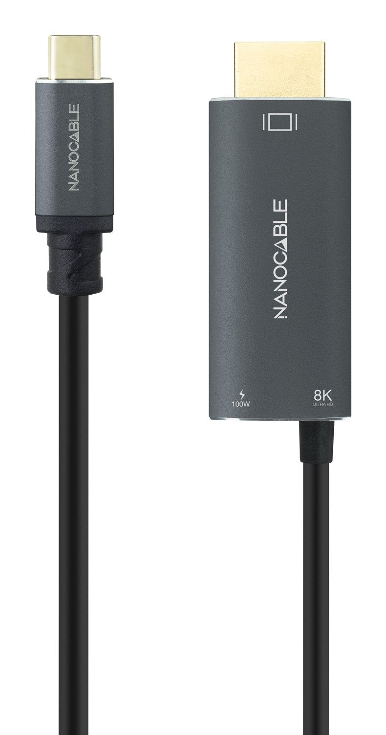 Cable Usb-C/M-Hdmi 2.1+Usb-C/H Pd 100w,Negro,1.8m