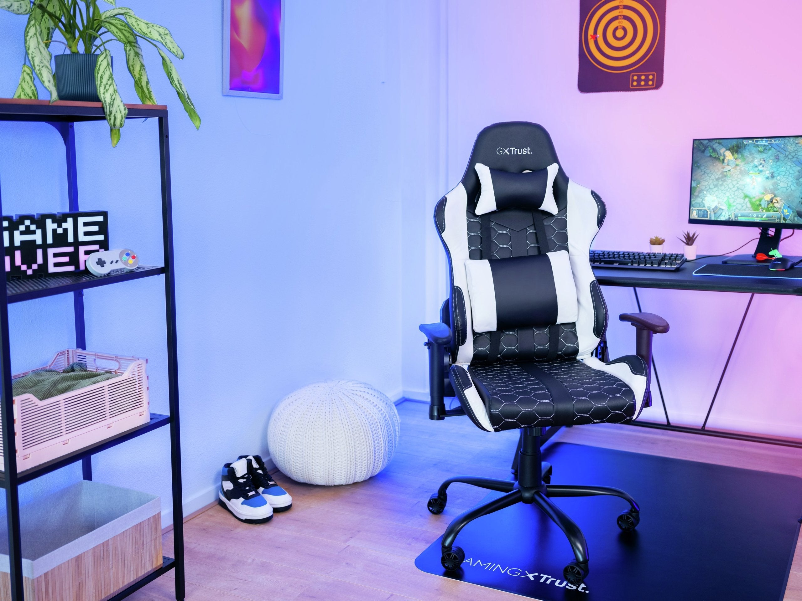 Silla Trust Gxt 708w Resto Universal Gaming Black, White