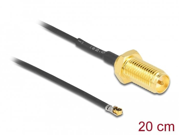 Delock Cable De Antena Rp-Sma Hembra Para Instalación A Mhf® 4l Lk Macho 1.37 20 Cm