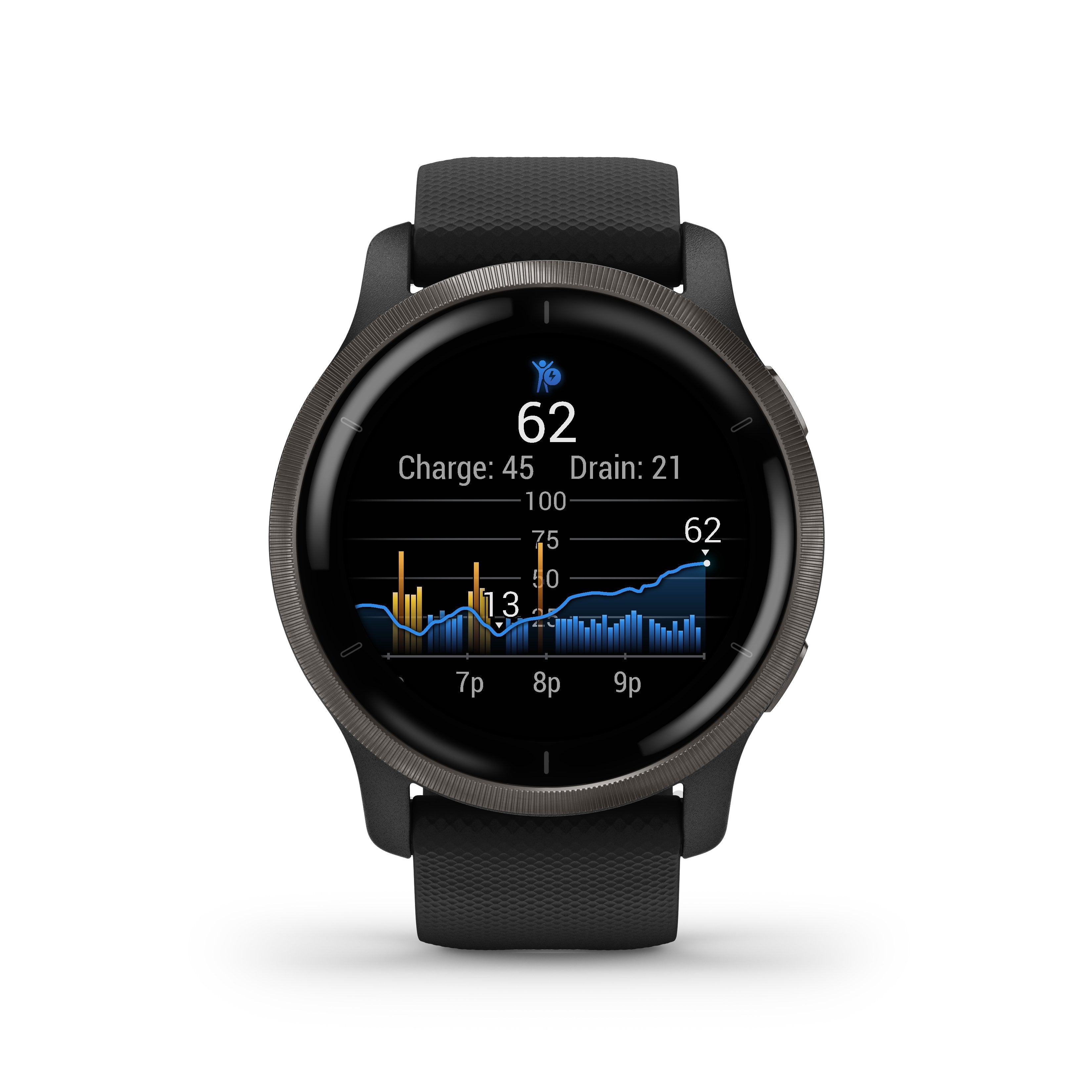Garmin Venu 2 Negro/Pizarra Smartwatch Multideporte Wifi Gps Integrado Frecuencia Actividad Sueño 45 Mm