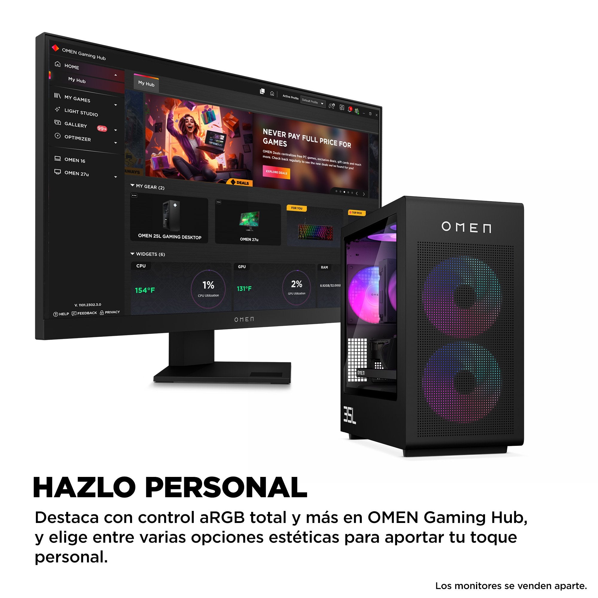 EAN 0199764264350 - HP OMEN 35L Gaming Desktop GT16-0118ns Intel Core Ultra 5 225F 32 GB DDR5-SDRAM 1 TB SSD NVIDIA GeForce R imagen 8