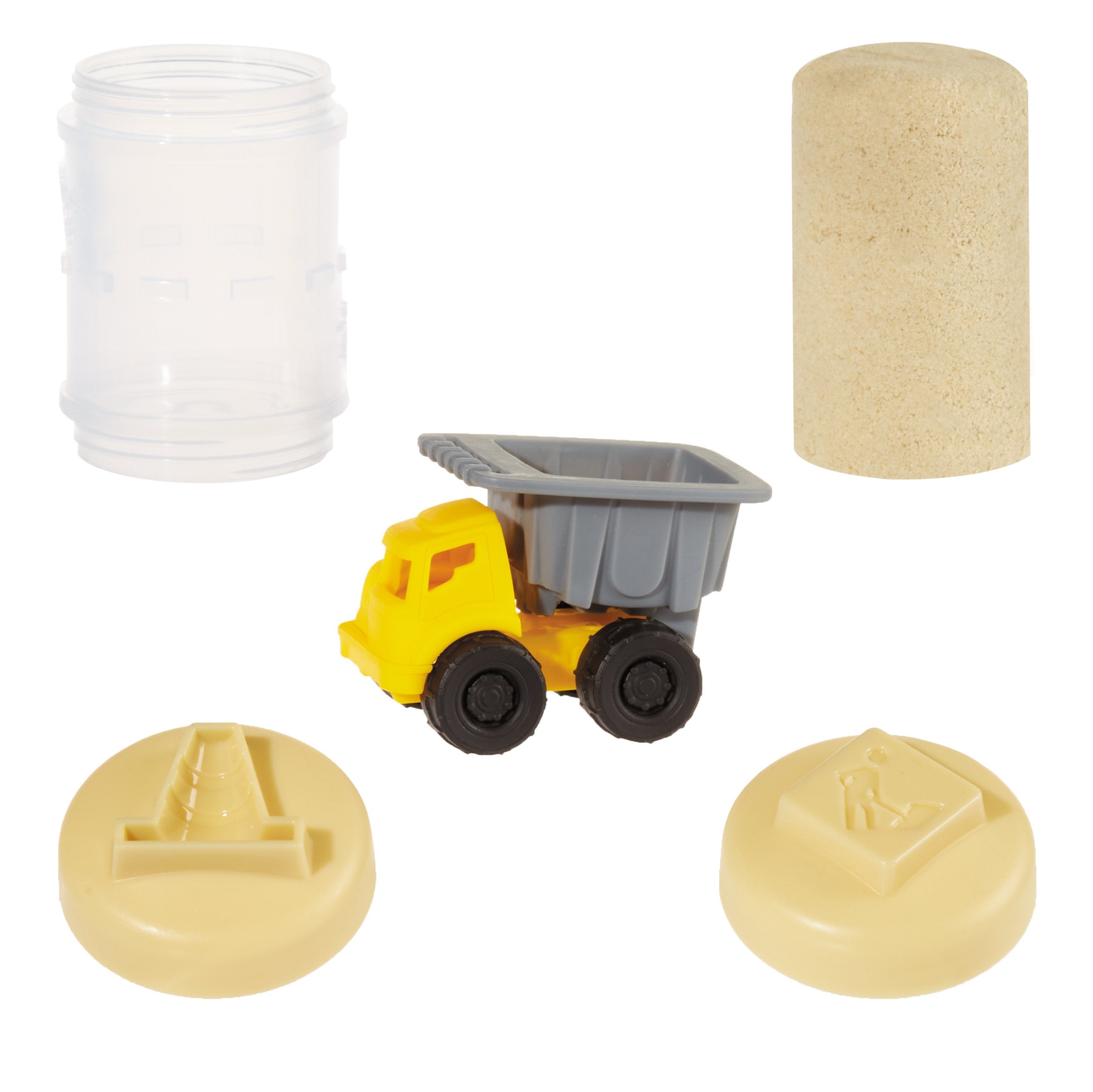 EAN 0035051532897 - MGA Entertainment Wonder Factory Never Dry Sand Construction Trucks - Light Brown + Dump Truck imagen 1
