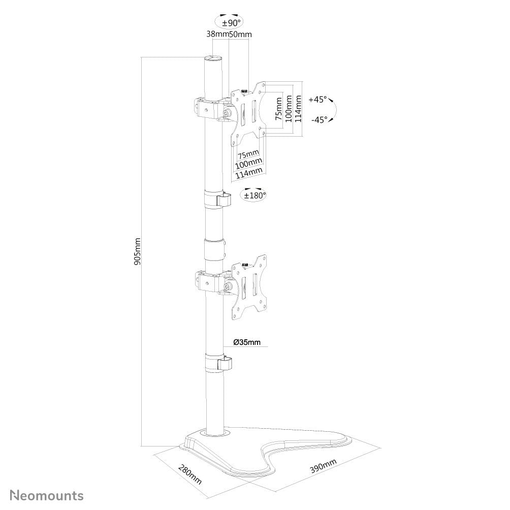 EAN 8717371447106 - Neomounts FPMA-D550DDVBLACK soporte para monitor 81,3 cm (32") Escritorio Negro imagen 3