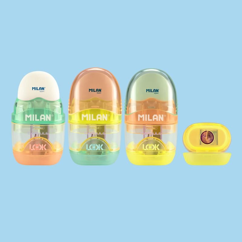 EAN 8411574093749 - Milan 4701116LK2 sacapuntas Sacapuntas manual Naranja, Turquesa, Amarillo imagen 2