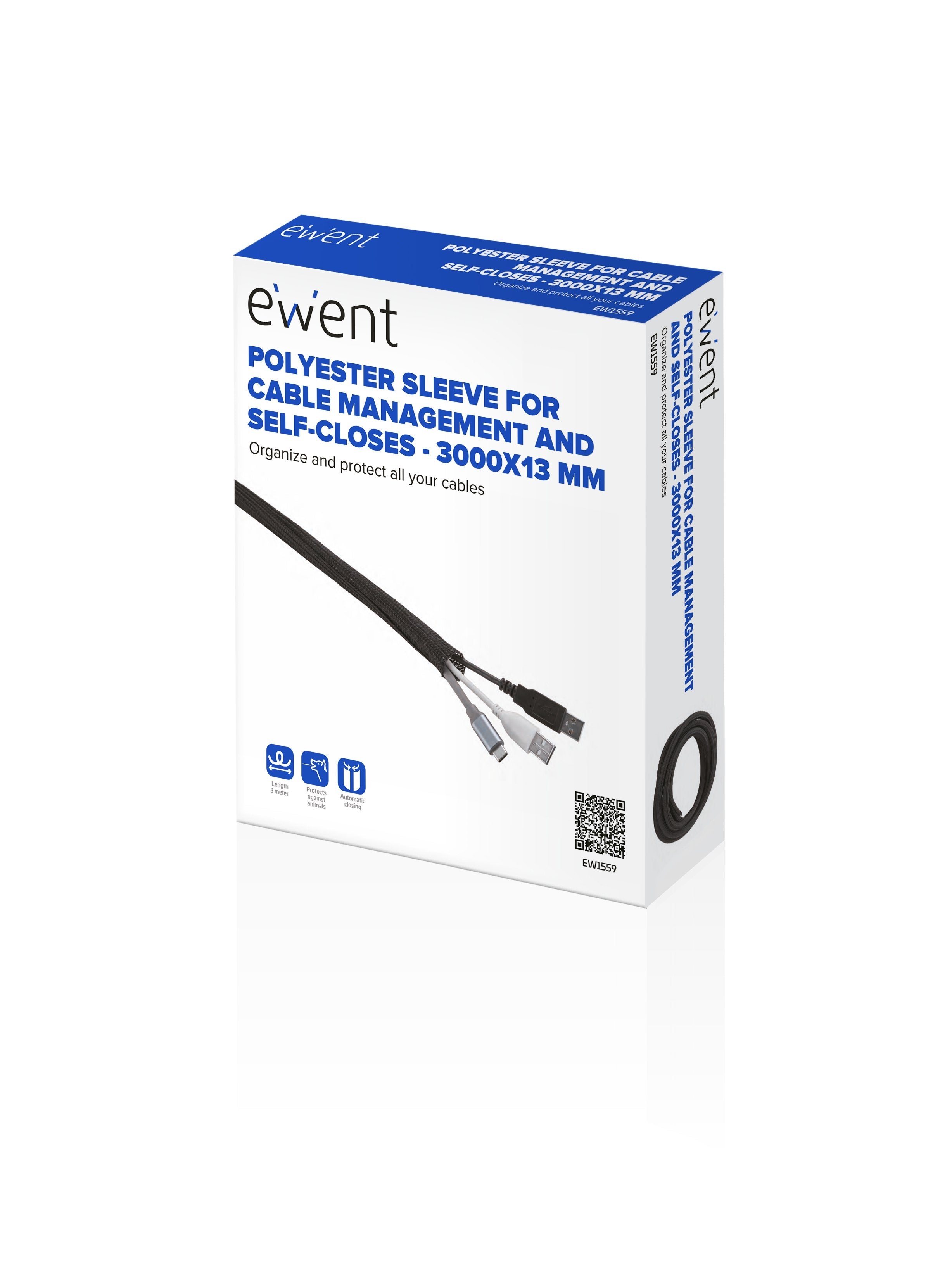 EAN 8052101431940 - Ewent EW1559 organizador de cables Universal Pasacables Negro 1 pieza(s) imagen 2