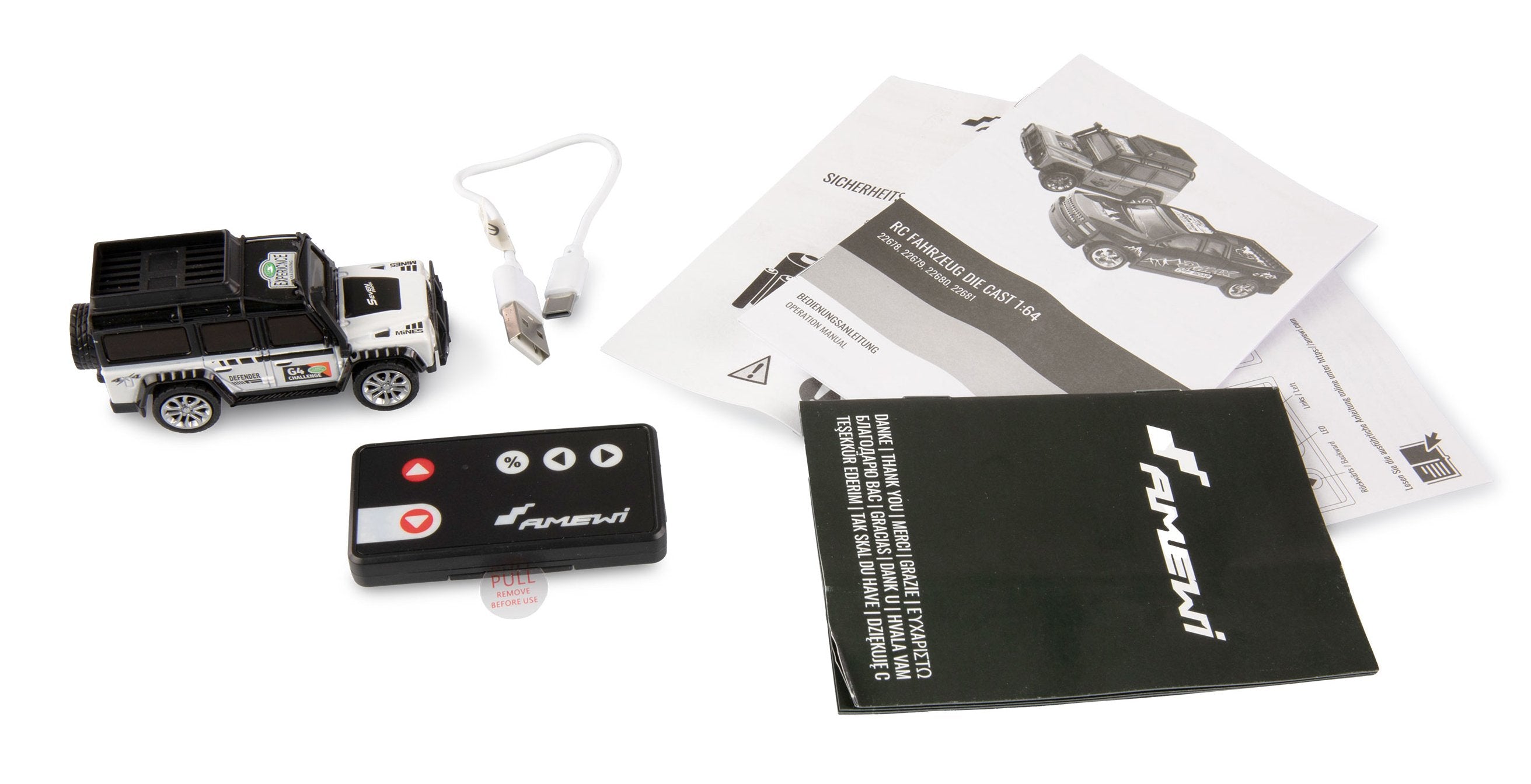 Amewi Rc Geländewagen Die Cam 1:64 Rtr Blanco