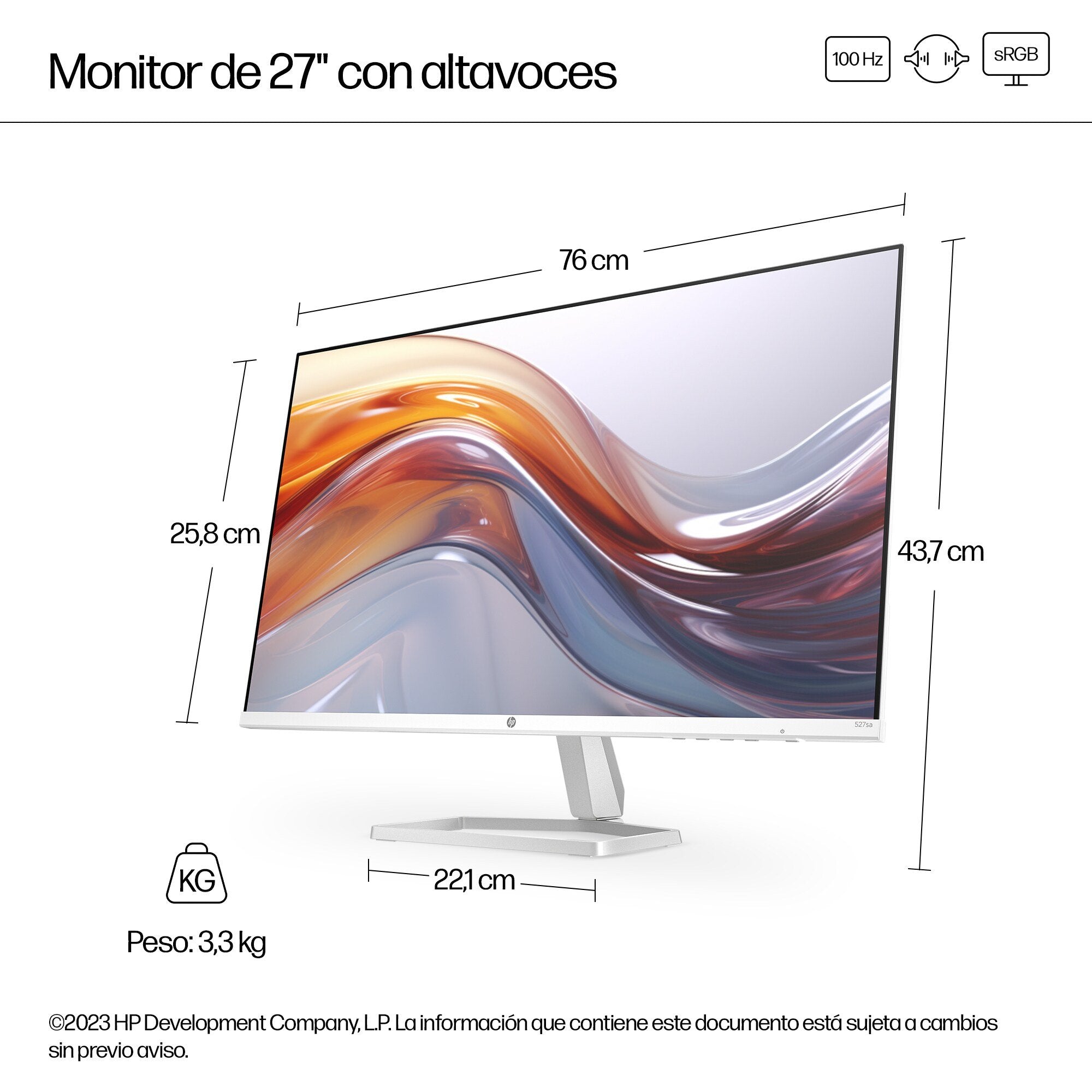 EAN 0197498944722 - HP Series 5 27 inch FHD Monitor with Speakers - 527sa pantalla para PC 68,6 cm (27") 1920 x 1080 Pixeles imagen 6