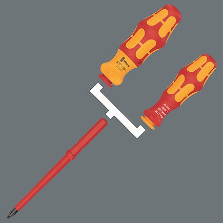 Wera Kraftform Kompakt Vde 17 Ra Imperial 1, 17 Piezas, Destornillador Rojo/Amarillo, Incl. 2 Mangos Enchufables, Hojas Intercambiables Vde 5006619001