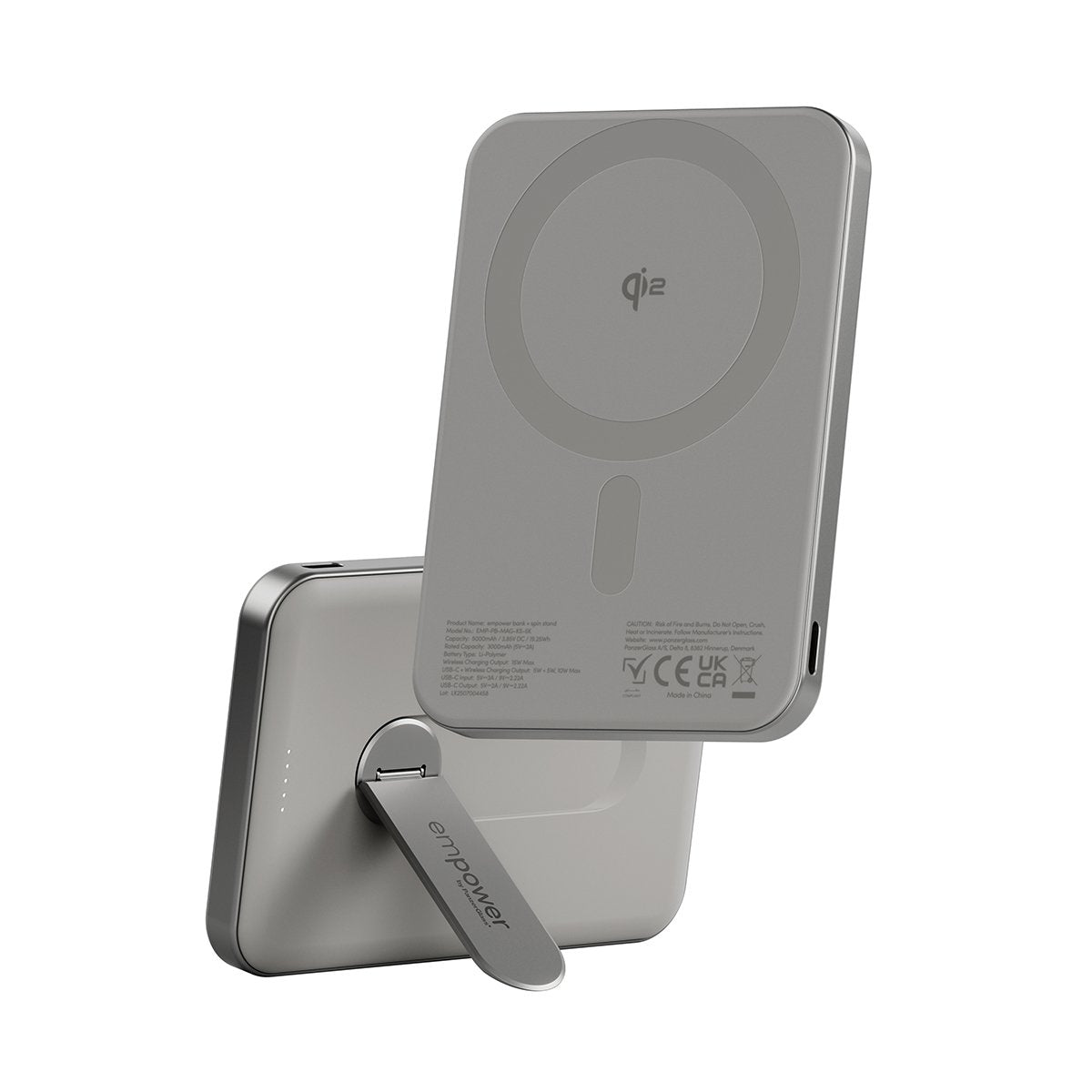EAN 5715685028403 - PanzerGlass empower™ by ® empower™ Bank w. Spin Stand | 5000mAh | Titanium imagen 1