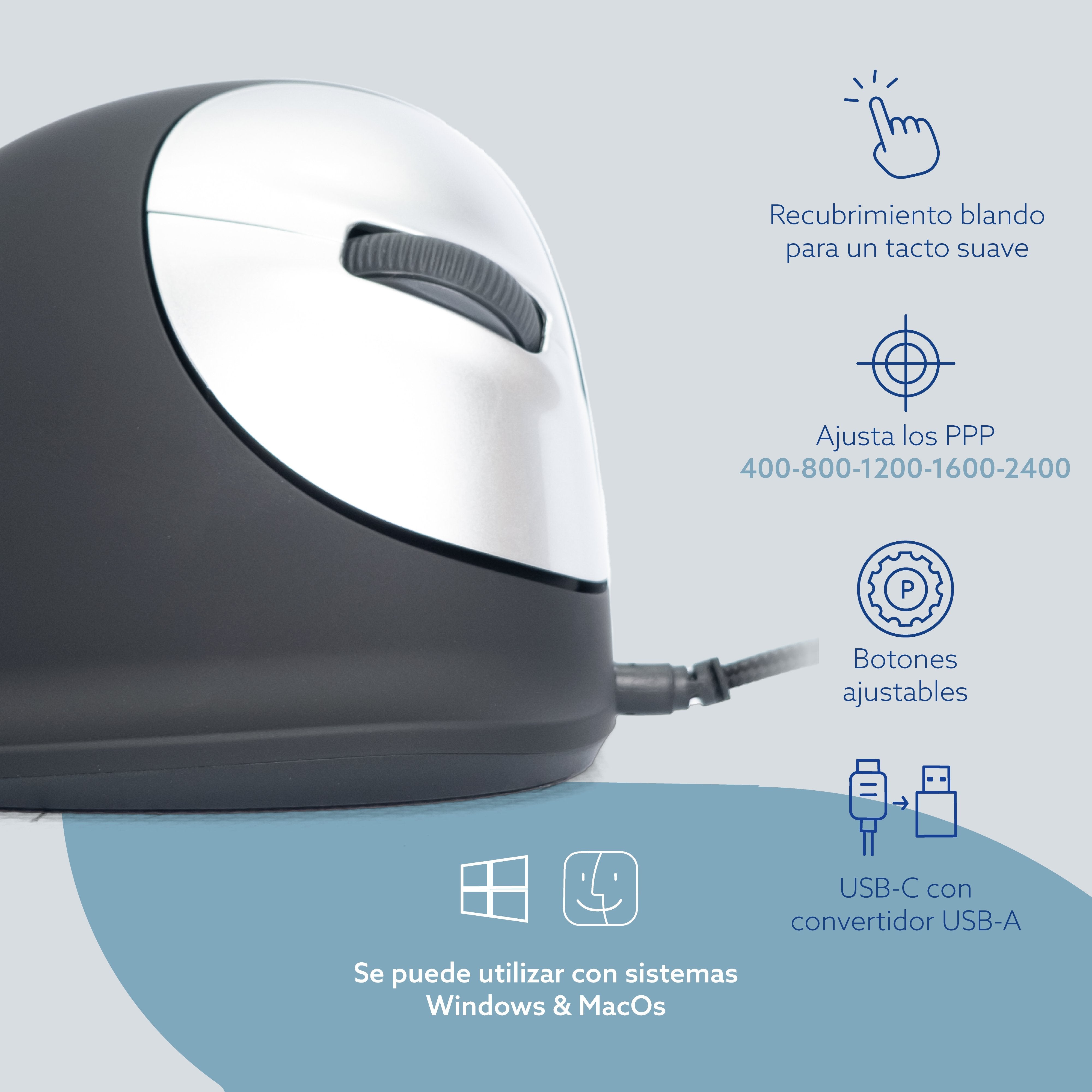 EAN 8719274490463 - R-Go Tools RGOHELA ratón mano derecha USB tipo A Óptico 2400 DPI imagen 15