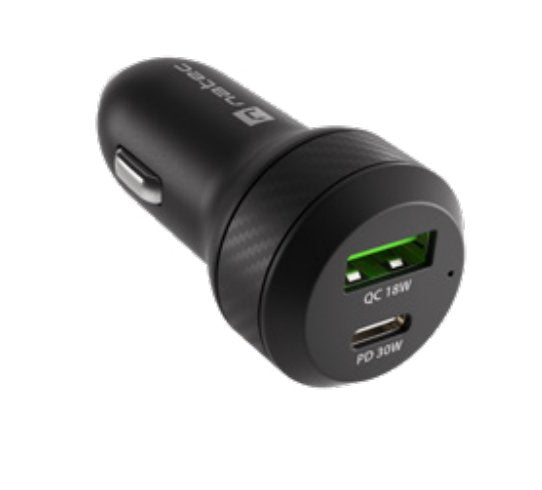 Cargador Coche Natec Coney 1xusb, 1xusb-C Qc3.0, Pd 3.0 48w Negro