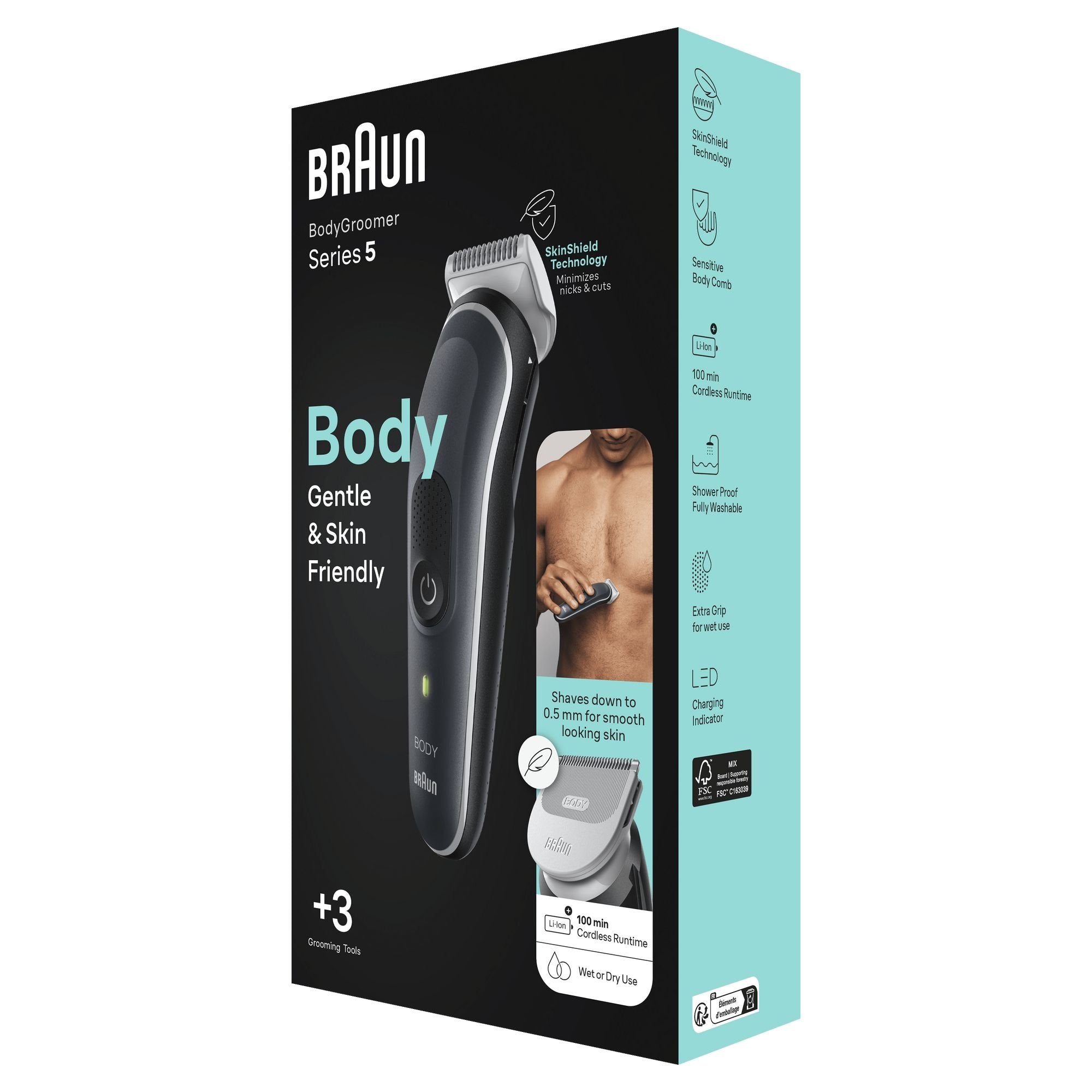 EAN 4210201417187 - Braun BodyGroomer BG5340 Negro, Plata imagen 3