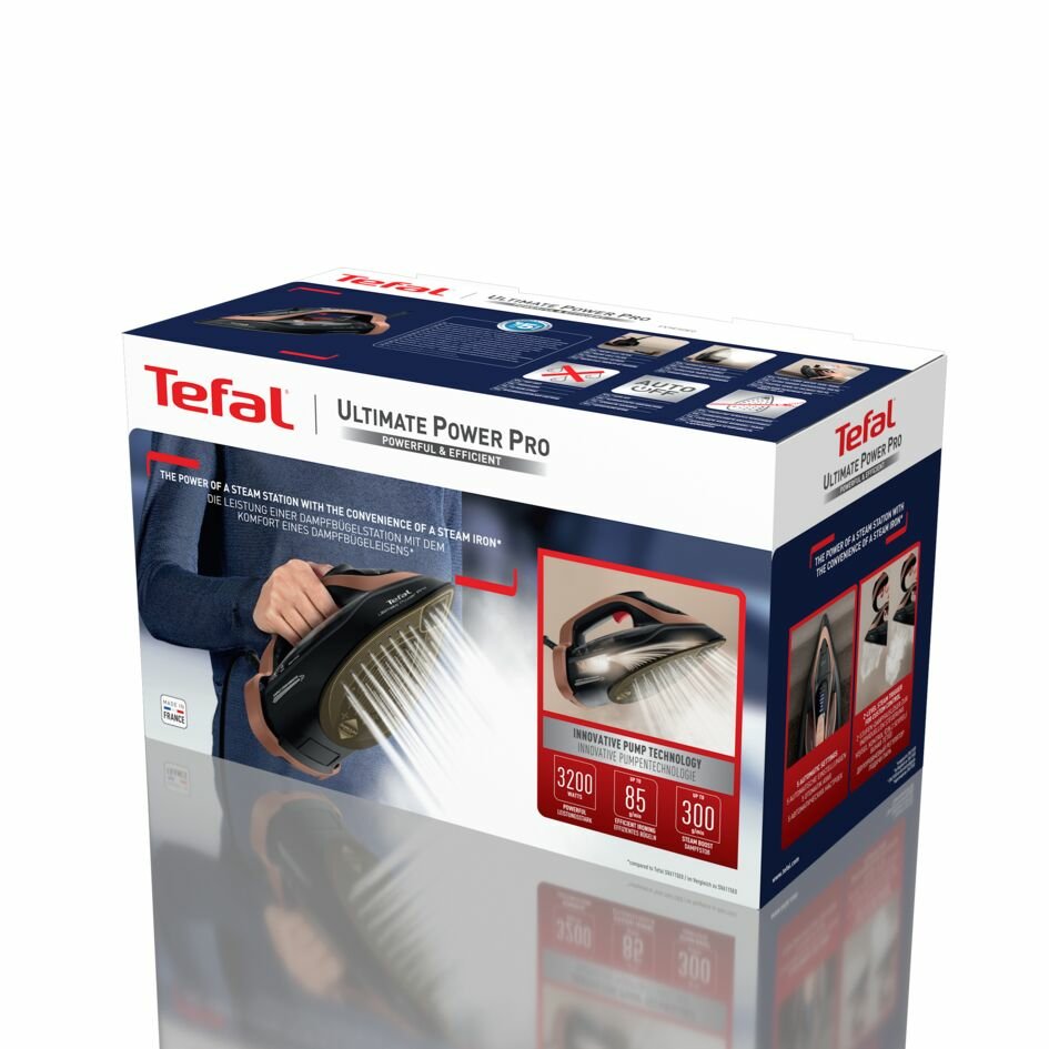 EAN 3121040089040 - Tefal Ultimate Power Pro FV9E50 Plancha vapor-seco Durilium AirGlide Autoclean soleplate 3200 W Negro, Co imagen 11