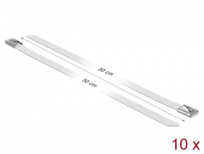 Delock Bridas De Acero Inoxidable L 500 X B 7,9 Mm Blanco 10 Piezas