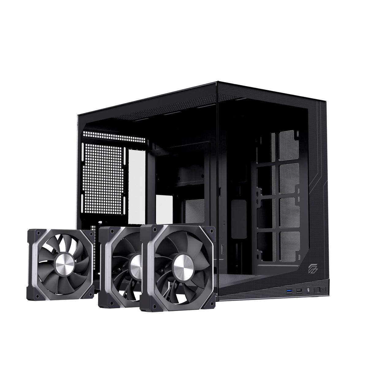 Caja Pc Micro-Atx Semitorre Einarex Sm300 Rgb C-Templado Negra Excs-Sm-300r-B